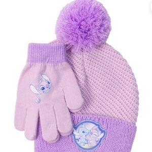 Lilo and Stitch Girl's Beanie Hat and Glove Set